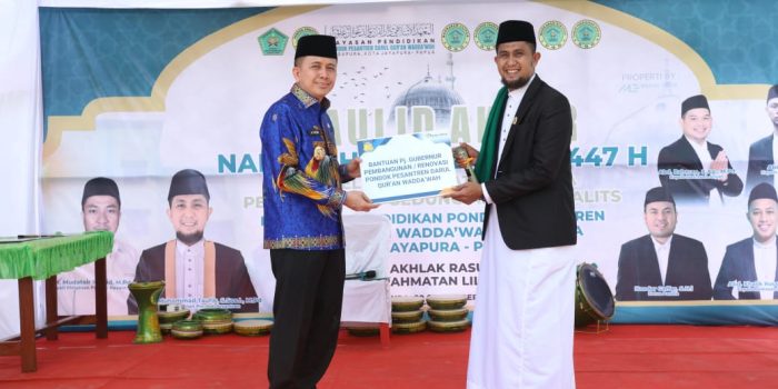 Pj Gubernur Papua Agus Fatoni Letakkan Batu Pertama Pembangunan Gedung Al-Burj Tsalits