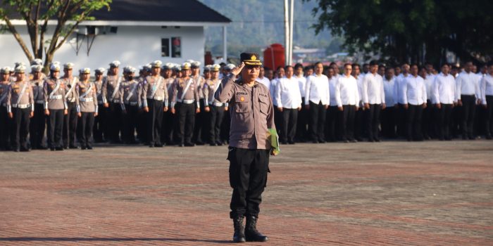 Dirreskrimsus Polda Maluku Pimpin Apel Gabungan Tekankan Penanganan Profesional Terhadap Aksi Demonstrasi