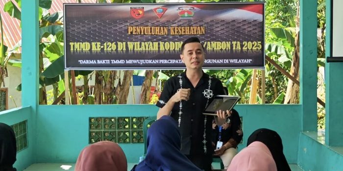 TMMD Kodim 1504/Ambon, Gandeng Dinkes Kota Ambon Edukasi Warga Lawan Stunting di Dusun Batu Tagepe