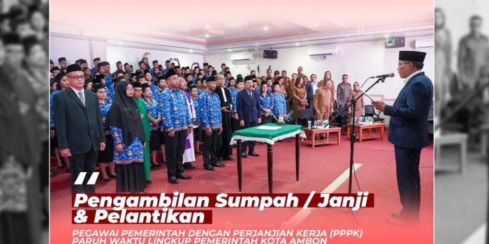 Pengambilan Sumpah/Janji Pegawai (PPPK) Paruh Waktu di Lingkungan Pemerintah Kota Ambon Tahun 2025.