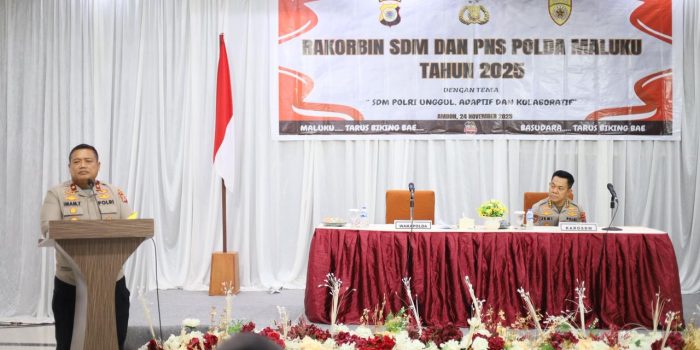 Wakapolda Maluku Buka Rakorbin SDM dan PNS: Dorong Realisasi SDM Polri Unggul, Adaptif dan Kolaboratif