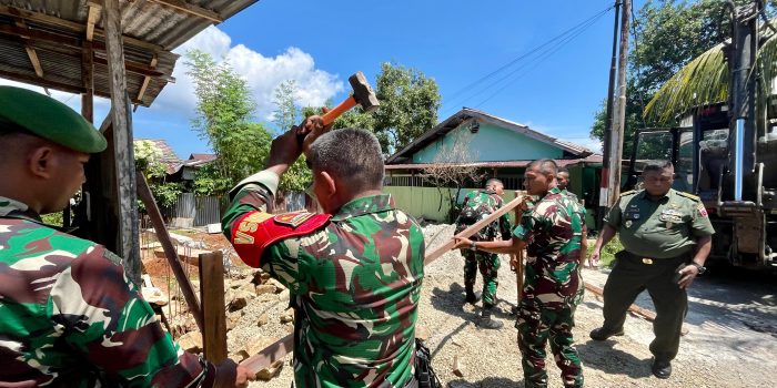 Tegaskan Aturan, Kodam XV/Pattimura Tertibkan Bangunan Liar di Asmil Bentas