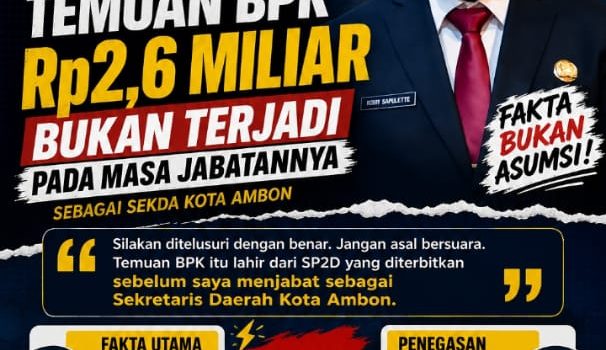 Robby Sapulette Tegaskan Temuan BPK Rp2,6 Miliar Bukan Terjadi pada Masa Jabatannya