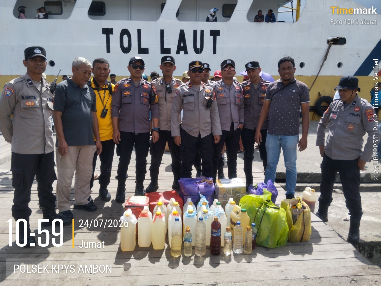 Polsek KPYS Ambon Sita 220 Liter Sopi dalam Razia KRYD