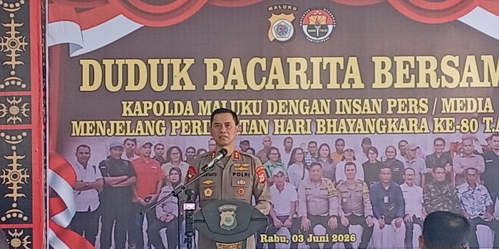 Kapolda Maluku Irjen Pol Dr Dadang Hartanto, Duduk Bacarita Bersama Insan Pers Jelang Hari Bhayangkara ke-80 T,A 2026